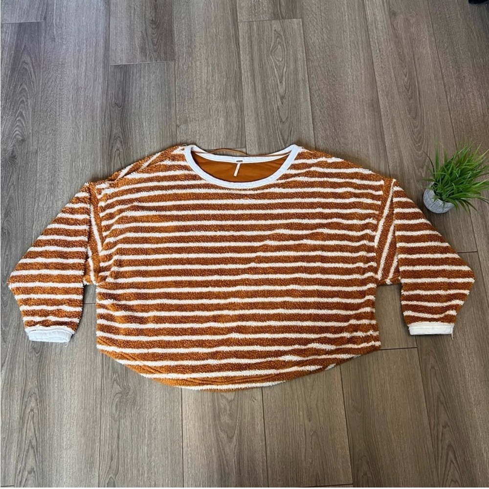 Free People Breton Striped Pullover In Autumn Pearl Combo Size Large